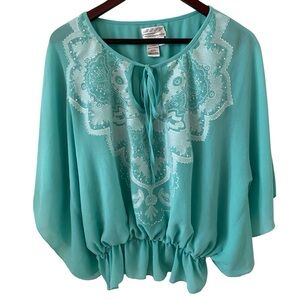 Max Studio Mint Green Blouse Women's Size S